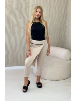 Punto Milano Zimné nohavice s ozdobným zipsom tmavo béžové Punto Milano Zimné nohavice s ozdobným zipsom tmavo béžové