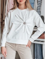 Dámská oversize halenka s květinou ecru Dstreet model 21986562 - FashionStreet