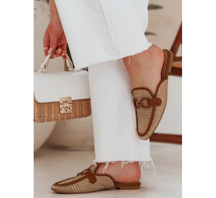 SOFTINO camel dámske žabky na klinoch FashionStreet ZY0865