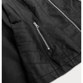 Čierna bunda ramoneska so stojačikom (TD-101)