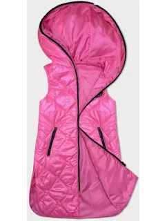 Ružová dámska vesta s ozdobným prešívaním (B8230-83)