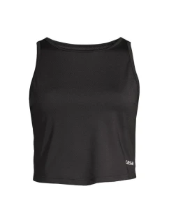 CASALL Laser Mesh Crop Top Black