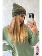 Fleecová čiapka Melisa K241 hnedá+zelená