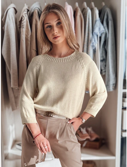 Dámsky oversize sveter SOFTICAN beige FashionStreet MY2432 Dámsky oversize sveter SOFTICAN beige FashionStreet MY2432