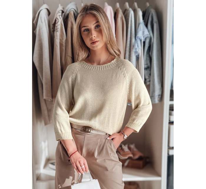 Dámsky oversize sveter SOFTICAN beige FashionStreet MY2432 Dámsky oversize sveter SOFTICAN beige FashionStreet MY2432