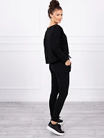 Súprava s oversize blúzkou čiernej farby