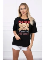 model 18746366 halenka s potiskem černá - K-Fashion