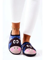Papcie Ocieplane Wzór Renifer Niebieskie Elodie