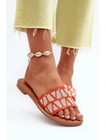 Dámské sandály na ploché podrážce oranžové model 21657417 - Boto Dámské sandály na ploché podrážce oranžové model 21657417 - Boto