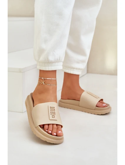 Klapki Damskie Big Star LL274A210 Beżowe