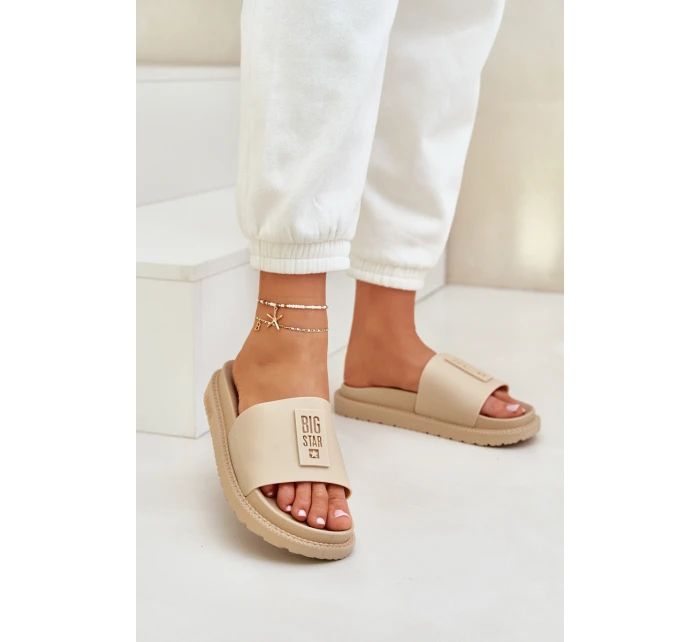 Klapki Damskie Big Star LL274A210 Beżowe