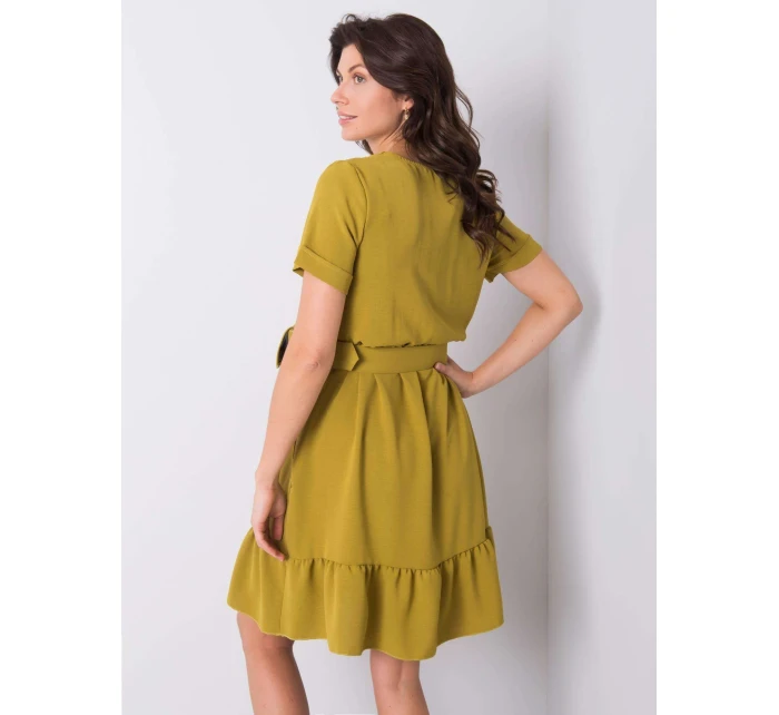 Šaty DHJ SK model 17614713 olivový - FPrice Šaty DHJ SK model 17614713 olivový - FPrice