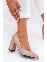 Elegantné dámske lodičky na širokom podpätku Vinceza - béžové Elegantné dámske lodičky na širokom podpätku Vinceza - béžové