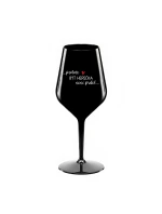 PROTOŽE BÝT HEREČKA NENÍ PRDEL - černá nerozbitná sklenice na víno 470 ml PROTOŽE BÝT HEREČKA NENÍ PRDEL - černá nerozbitná sklenice na víno 470 ml
