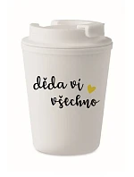 DĚDA VÍ VŠECHNO - bílý termohrnek 300 ml