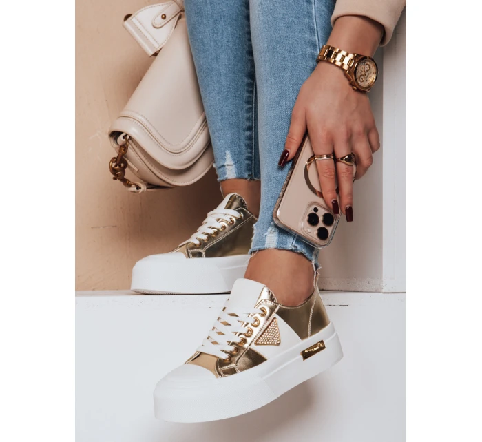 Dámske tenisky na platforme TRENDIS gold FashionStreet ZY0702