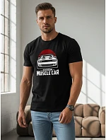 Pánske tričko s potlačou muscle car čierne FashionStreet NX046R Pánske tričko s potlačou muscle car čierne FashionStreet NX046R