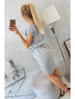 Šaty s obálkou dole šedej