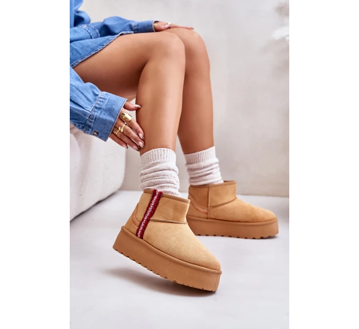 Dámské zimní boty na platformě s izolací Camel model 21673380 - Boto