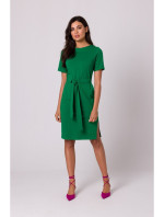 B263 Bavlnené šaty s vreckami - zelené