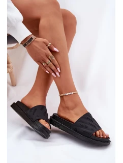 Dámske papuče na platforme Big Star - čierne