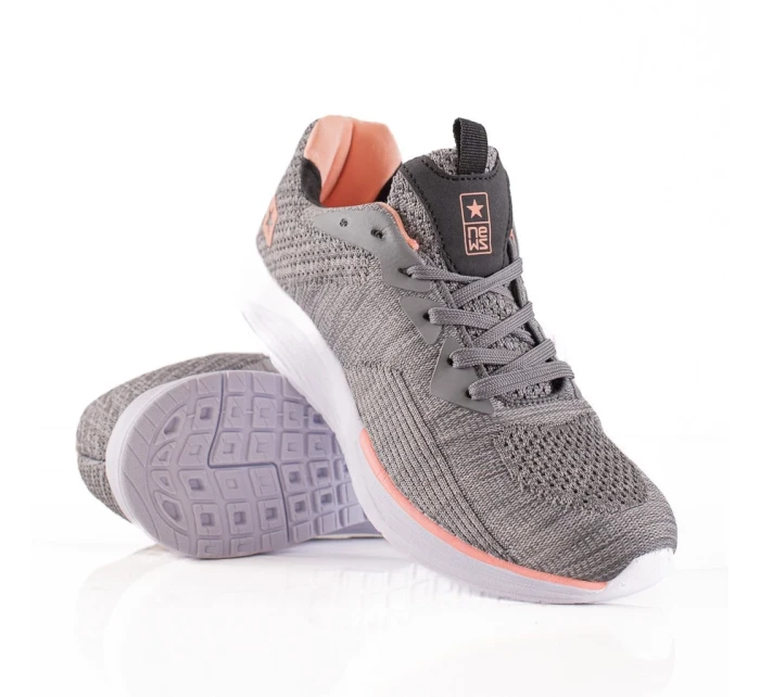 Designové šedo-stříbrné dámské tenisky bez podpatku Designové šedo-stříbrné dámské tenisky bez podpatku