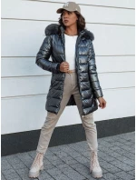 Dámská zimní bunda prošívaná dlouhá s kapucí SHINE šedá Dstreet model 21980126 - FashionStreet