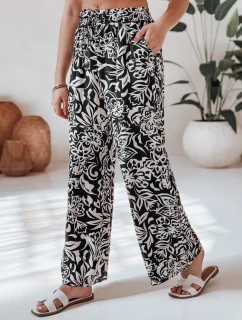 Dámske nohavice zo širokej tkaniny TROPICAL SUN black FashionStreet UY2634