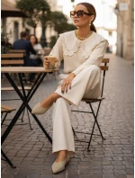 Dámske semišové baleríny so špicatou špičkou svetlo olivové FashionStreet ZY1425