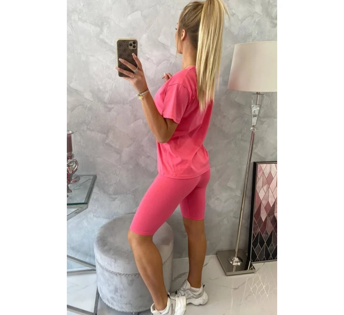 Set top+legíny fuchsiová