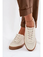 Dámské tenisky z eko kůže Big Star model 22064196 světle béžové - Big Star Shoes Dámské tenisky z eko kůže Big Star model 22064196 světle béžové - Big Star Shoes