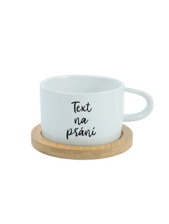 TEXT NA PŘÁNÍ - bílý keramický hrníček Makronka 200 ml