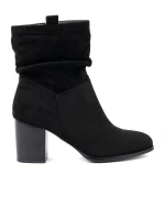 Trendy černé  kotníčkové boty dámské na širokém podpatku