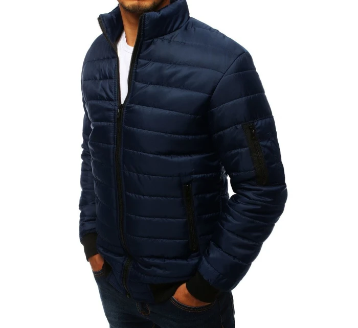 Pánska prechodná bunda prešívaná tmavomodrá TX2822