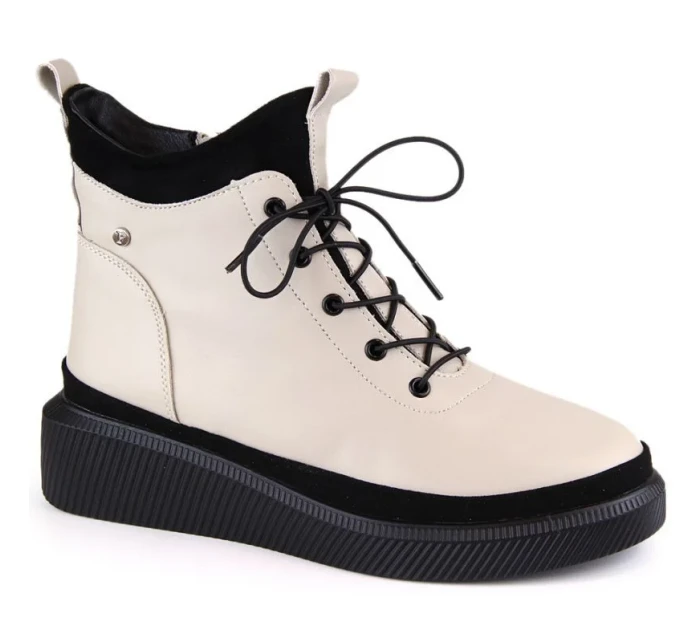 Filippo zateplené kožené topánky na platforme W PAW482 beige Filippo zateplené kožené topánky na platforme W PAW482 beige