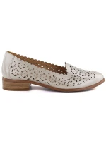 Dámské prolamované zlaté polobotky model 22015154 - Potocki Dámské prolamované zlaté polobotky model 22015154 - Potocki