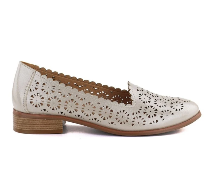 Dámské prolamované zlaté polobotky model 22015154 - Potocki Dámské prolamované zlaté polobotky model 22015154 - Potocki