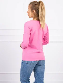 Blúzka s výstrihom do V svetlo ružová