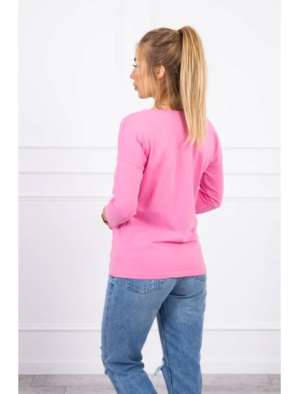 Blúzka s výstrihom do V svetlo ružová