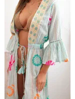 Dámsky boho kabát s mätovou výšivkou Dámsky boho kabát s mätovou výšivkou