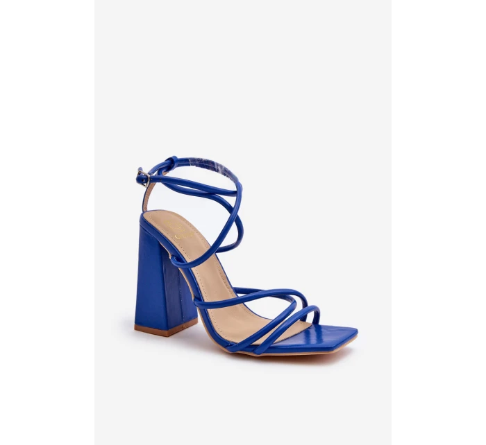 Modne Sandały Na Obcasie Niebieskie Josette