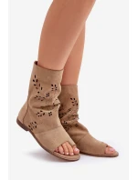 Zazoo 3437 Damskie Zamszowe Sandały Z Cholewką Na Zamek Beżowe Zazoo 3437 Damskie Zamszowe Sandały Z Cholewką Na Zamek Beżowe