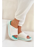 Klapki Damskie Na Platformie Big Star NN274A038 Biało-Miętowe Klapki Damskie Na Platformie Big Star NN274A038 Biało-Miętowe