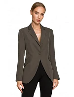 M701 Sako s jedným gombíkom a asymetrickými vreckami - khaki farba