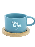 KÁVOHOLIK - modrý hrníček makronka 200 ml