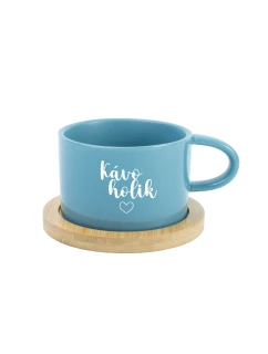 KÁVOHOLIK - modrý hrníček makronka 200 ml