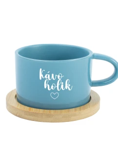 KÁVOHOLIK - modrý hrníček makronka 200 ml