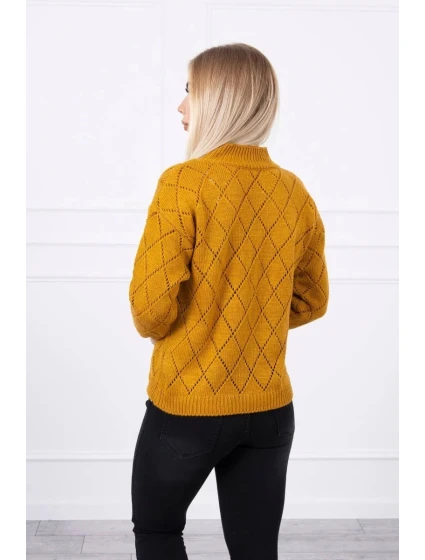 Svetr s vzorem 18 hořčice  model 20863416 - Kesi