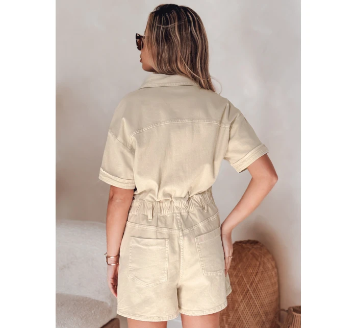 džínový krátký overal béžový Dstreet model 21988019 - FashionStreet džínový krátký overal béžový Dstreet model 21988019 - FashionStreet