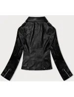 Klasická čierna dámska bunda ramoneska (11Z8060)